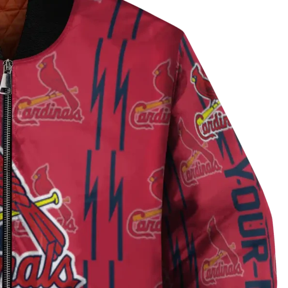 customized st louis cardinals bolt stripe red bomber jacket premium grade