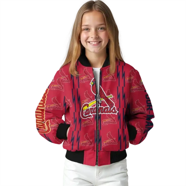 customized st louis cardinals bolt stripe red bomber jacket top rated