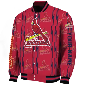 customized st louis cardinals bolt stripe red varsity jacket best selling