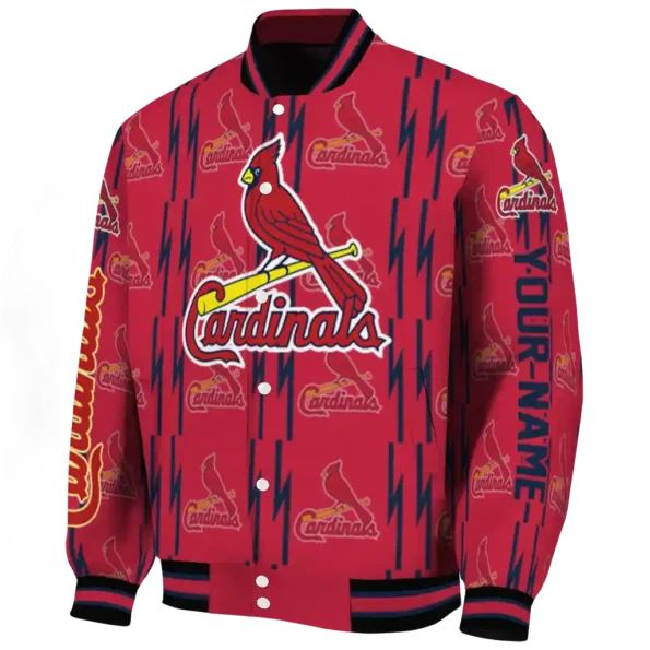 customized st louis cardinals bolt stripe red varsity jacket best selling