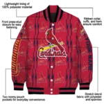 customized st louis cardinals bolt stripe red varsity jacket best selling