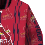 customized st louis cardinals bolt stripe red varsity jacket best selling
