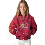 customized st louis cardinals bolt stripe red varsity jacket best selling