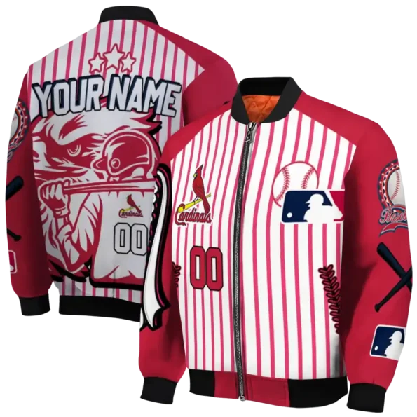 customized st louis cardinals eagle baseball red white bomber jacket fashion forward