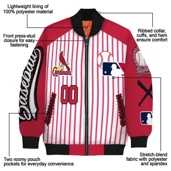 customized st louis cardinals eagle baseball red white bomber jacket new arrival