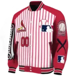 customized st louis cardinals eagle baseball red white varsity jacket best selling