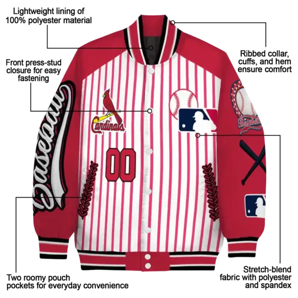 customized st louis cardinals eagle baseball red white varsity jacket new arrival