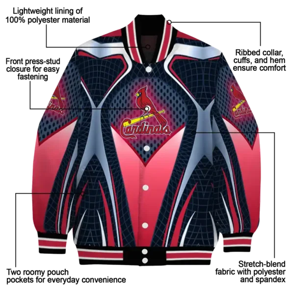 customized st louis cardinals mesh chest old navy crocs black varsity jacket new arrival