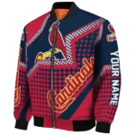 customized st louis cardinals star burst red bomber jacket best selling