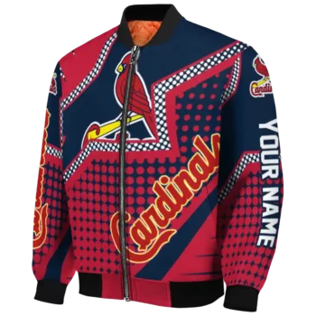 customized st louis cardinals star burst red bomber jacket best selling