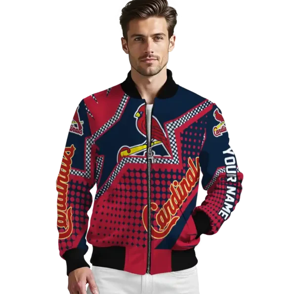 customized st louis cardinals star burst red bomber jacket high quality