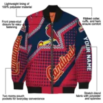 customized st louis cardinals star burst red bomber jacket best selling