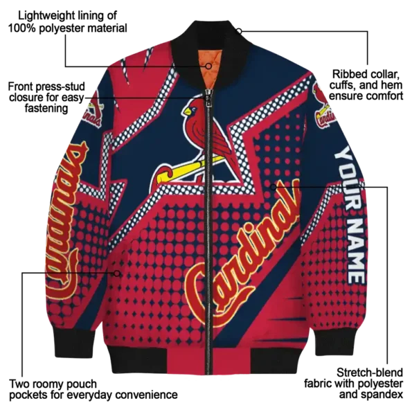 customized st louis cardinals star burst red bomber jacket new arrival