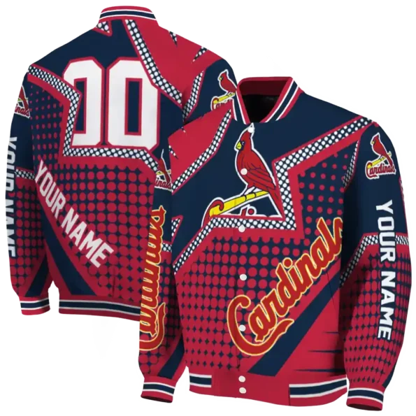 customized st louis cardinals star burst red varsity jacket fashion forward