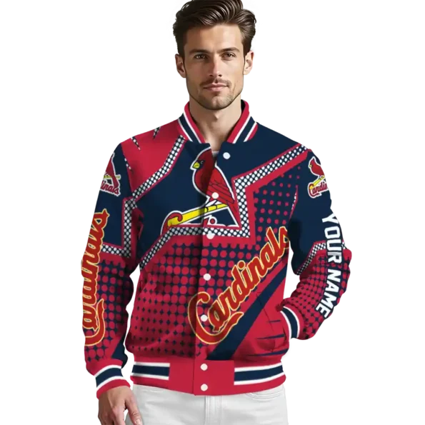 customized st louis cardinals star burst red varsity jacket high quality