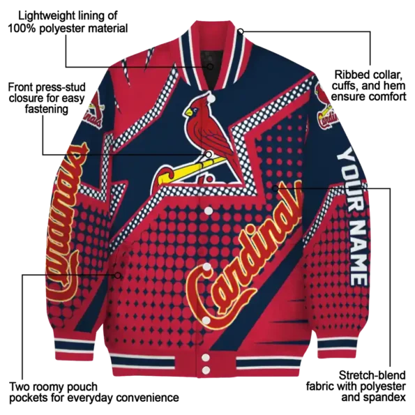 customized st louis cardinals star burst red varsity jacket new arrival