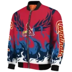 customized st louis cardinals winged blaze red white bomber jacket best selling