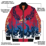 customized st louis cardinals winged blaze red white bomber jacket best selling
