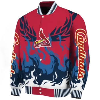 customized st louis cardinals winged blaze red white varsity jacket best selling