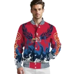 customized st louis cardinals winged blaze red white varsity jacket best selling