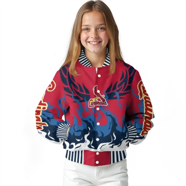 customized st louis cardinals winged blaze red white varsity jacket top rated
