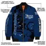 customized tampa bay rays hexagon cluster navy black bomber jacket best selling