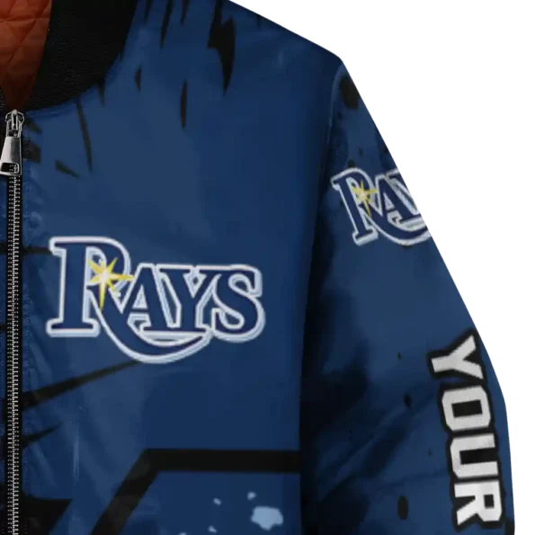 customized tampa bay rays hexagon cluster navy black bomber jacket premium grade