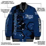 customized tampa bay rays hexagon cluster navy black varsity jacket best selling