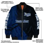 customized tampa bay rays hexagon mesh navy black bomber jacket best selling