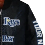 customized tampa bay rays hexagon mesh navy black bomber jacket best selling