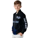 customized tampa bay rays hexagon mesh navy black bomber jacket best selling