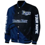 customized tampa bay rays hexagon mesh navy black varsity jacket best selling