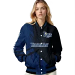 customized tampa bay rays hexagon mesh navy black varsity jacket best selling
