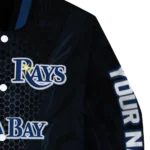customized tampa bay rays hexagon mesh navy black varsity jacket best selling