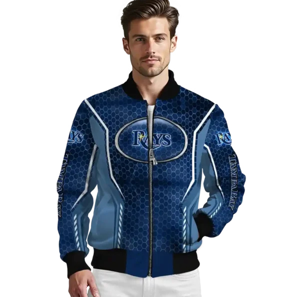customized tampa bay rays power plate navy bomber jacket high quality