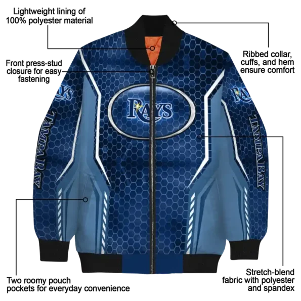 customized tampa bay rays power plate navy bomber jacket new arrival