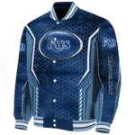 customized tampa bay rays power plate navy varsity jacket best selling