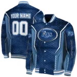 customized tampa bay rays power plate navy varsity jacket best selling
