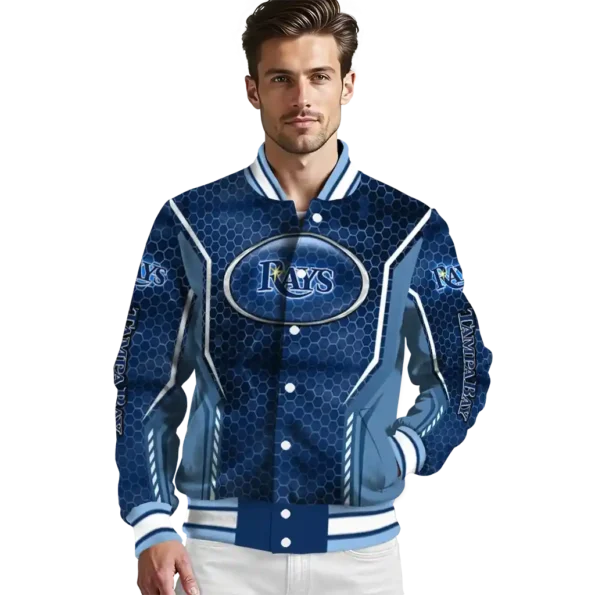customized tampa bay rays power plate navy varsity jacket high quality