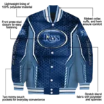 customized tampa bay rays power plate navy varsity jacket best selling