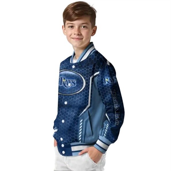 customized tampa bay rays power plate navy varsity jacket trendy