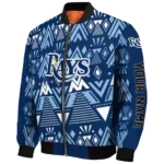 customized tampa bay rays pyramid shapes navy bomber jacket best selling