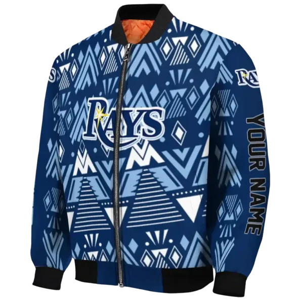 customized tampa bay rays pyramid shapes navy bomber jacket best selling