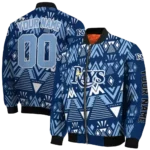 customized tampa bay rays pyramid shapes navy bomber jacket best selling