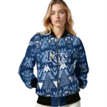 customized tampa bay rays pyramid shapes navy bomber jacket best selling