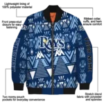 customized tampa bay rays pyramid shapes navy bomber jacket best selling