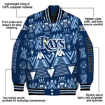customized tampa bay rays pyramid shapes navy varsity jacket best selling