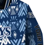 customized tampa bay rays pyramid shapes navy varsity jacket best selling