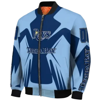 customized tampa bay rays spider mark navy light blue crocs bomber jacket best selling
