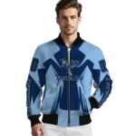 customized tampa bay rays spider mark navy light blue crocs bomber jacket best selling